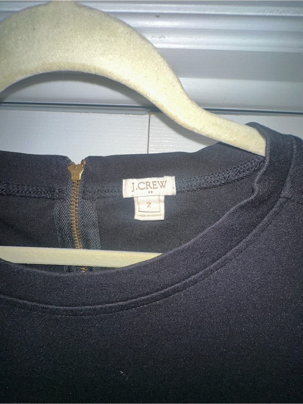 J Crew Black Zipper Ponte Mini Dress with Gold Zipper Hardware Dress Size 2 - Picture 10 of 11